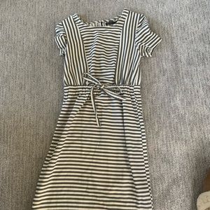 Gray and white striped dress